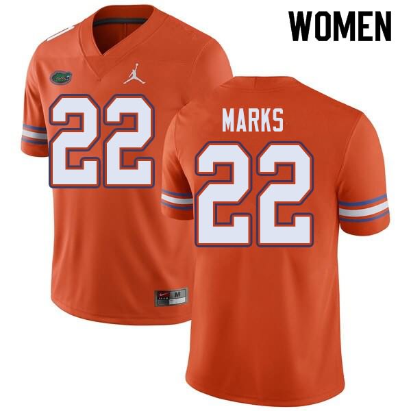 Women's NCAA Florida Gators Dionte Marks #22 Stitched Authentic Jordan Brand Orange College Football Jersey RXJ1265RH